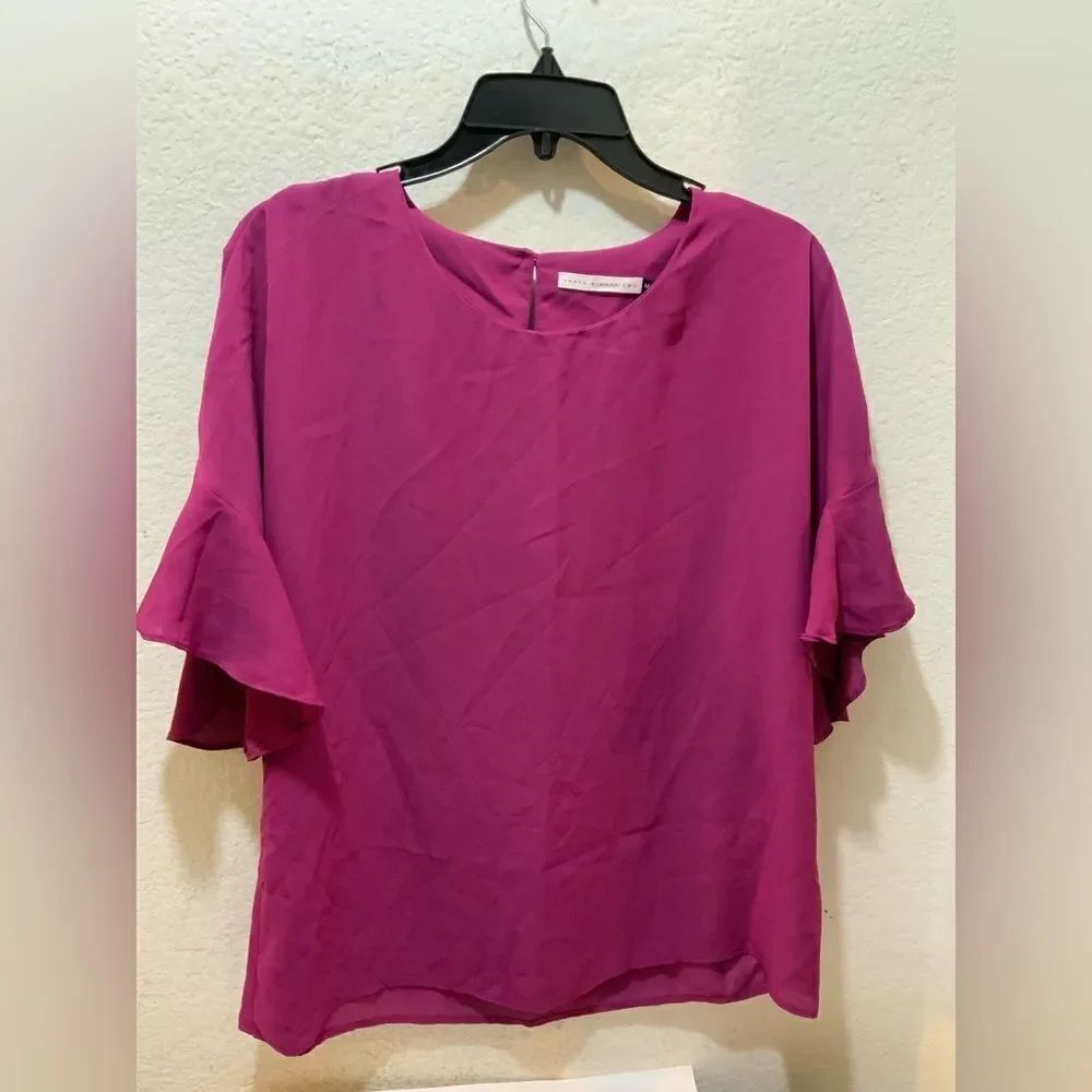 Three Eighty two top with ruffle Short Sleeve Top Size Medium